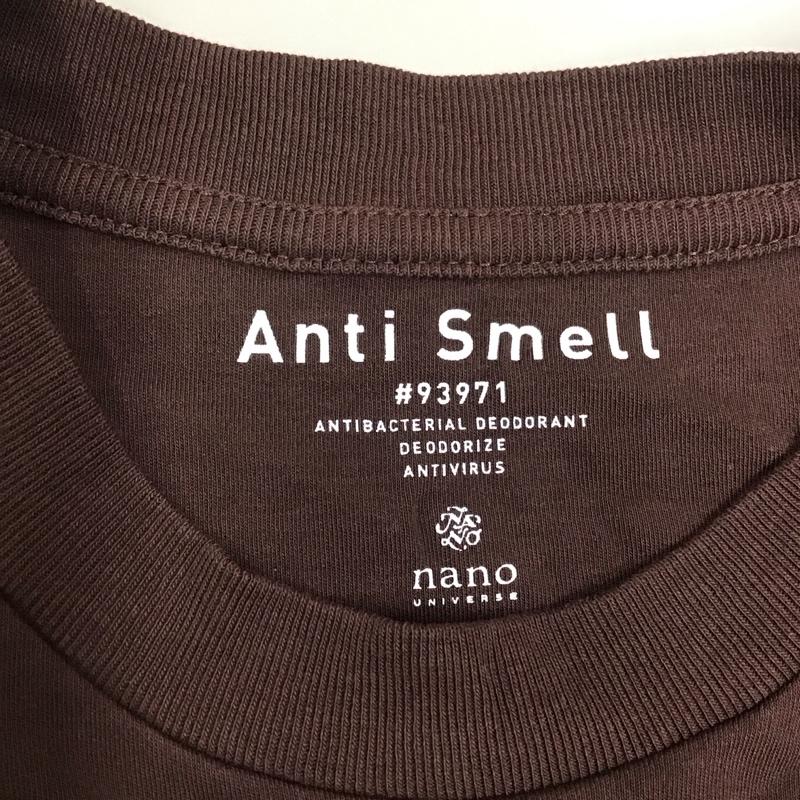 ナノユニバース nano・universe Tシャツ 半袖 668-1124074 Anti Smell エチケットTシャツ S 無地 茶 / ブラウン /  メンズ USED 古着 中古 10117061
