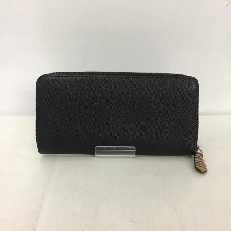 ポールスミス Paul Smith 財布 長財布 ラウンドファスナー ロゴ、文字 黒 / ブラック /  メンズ USED 古着 中古 10137151