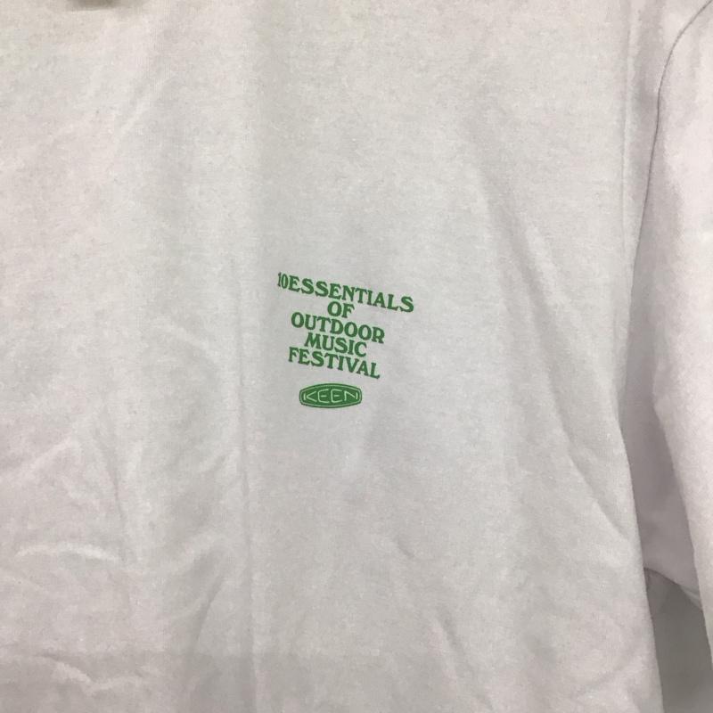 キーン KEEN Tシャツ 半袖 半袖カットソー プリントTシャツ クルーネックカットソー L ロゴ、文字 白 / ホワイト /  メンズ USED 古着 中古 10146759