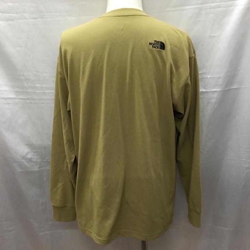 ザノースフェイス THE NORTH FACE カットソー 長袖 nt82130x 長袖Tシャツ クルーネックカットソー XL ロゴ、文字 ベージュ / ベージュ /  メンズ USED 古着 中古 10116691