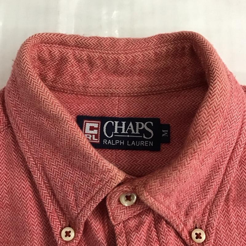 チャップスラルフローレン CHAPSRALPHLAUREN シャツ、ブラウス 長袖 1535-3836 ヘリンボーン 胸ポケット M ワンポイント 桃 / ピンク /  メンズ USED 古着 中古 10123297