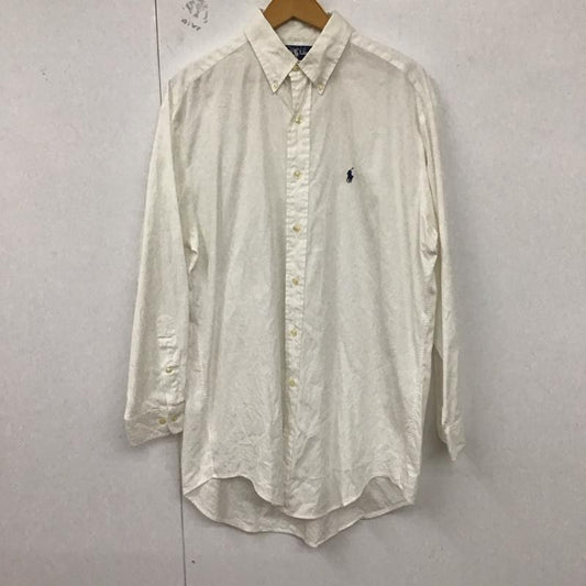 ラルフローレン RALPHLAUREN シャツ、ブラウス 長袖 ボタンダウンシャツ 無地 白 / ホワイト /  メンズ USED 古着 中古 10128584