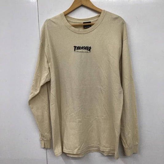 スラッシャー THRASHER Tシャツ 長袖 L ロゴ、文字 ベージュ / ベージュ /  メンズ USED 古着 中古 10130150