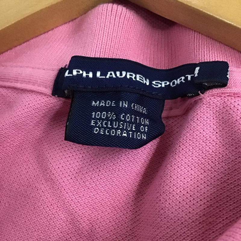 ラルフローレンスポーツ RALPHLAURENSPORT ポロシャツ 半袖 半袖ポロシャツ カラーシャツ 半袖カットソー M ロゴ、文字 桃 / ピンク /  レディース USED 古着 中古 10132959