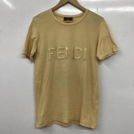 フェンディ FENDI Tシャツ 半袖 42 ロゴ、文字 ベージュ / ベージュ /  レディース USED 古着 中古 10133310