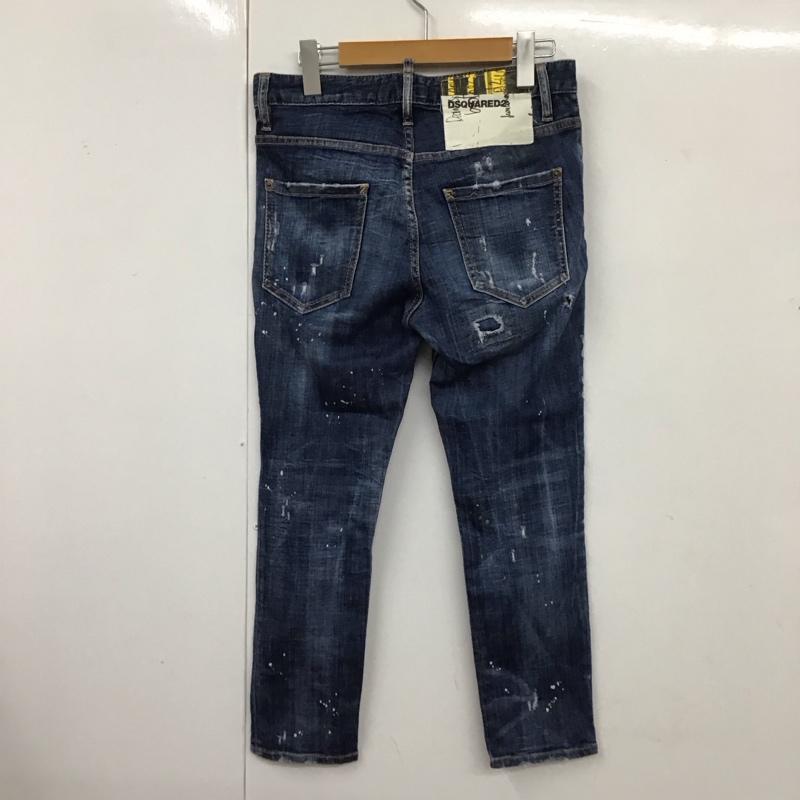 ディースクエアード2 DSQUARED2 パンツ デニム、ジーンズ デニムパンツ スリムパンツ ストレッチパンツ ジーンズ 34 ダメージ加工 インディゴ / インディゴ /  レディース USED 古着 中古 10115983