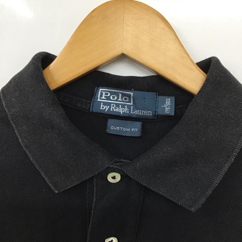 ポロバイラルフローレン Polo by RALPH LAUREN ポロシャツ 半袖 半袖ポロシャツ 半袖カットソー カラーシャツ L ロゴ、文字 黒 / ブラック /  メンズ USED 古着 中古 10129489