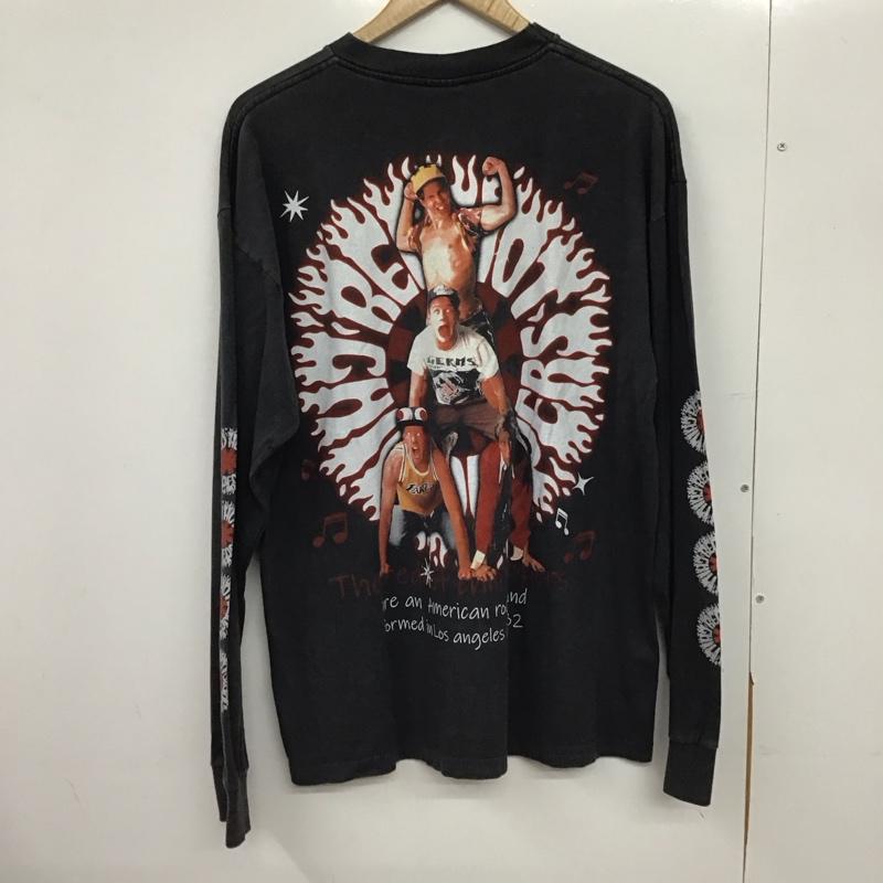 リザレクション RESURRECTION カットソー 長袖 長袖カットソー プリントカットソー クルーネック バンドTシャツ XL プリント ダークグレー / ダークグレー /  メンズ USED 古着 中古 10150418