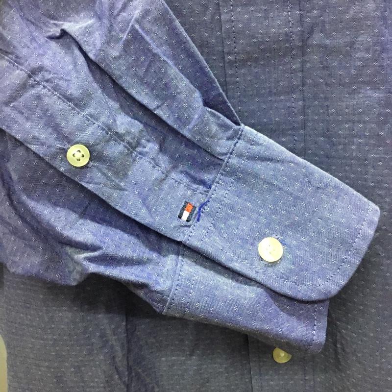 トミーヒルフィガー TOMMY HILFIGER シャツ、ブラウス 長袖 XL  紺 / ネイビー /  メンズ USED 古着 中古 10116099