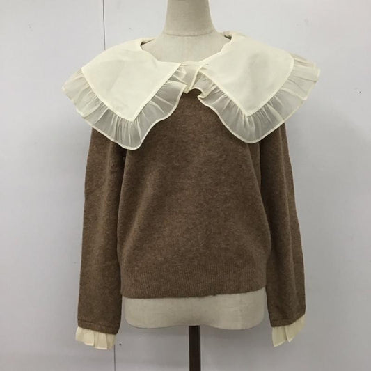 ザラ ZARA ニット、セーター 長袖 S 無地 茶 / ブラウン /  レディース USED 古着 中古 10111592