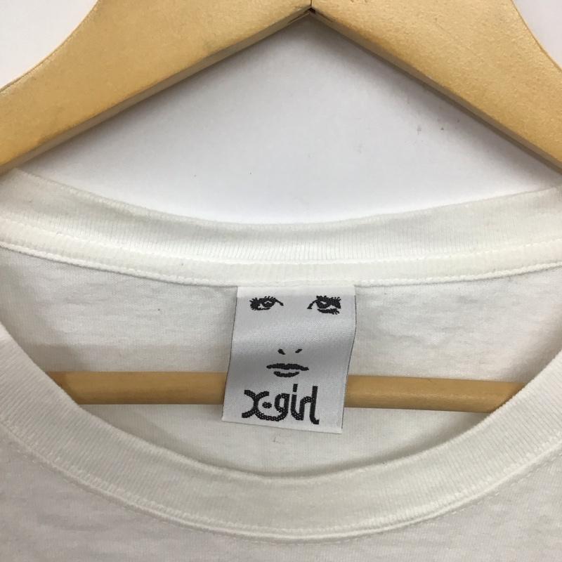 エックスガール X-girl Tシャツ 長袖 05154105 1 プリント 白 / ホワイト /  レディース USED 古着 中古 10133870