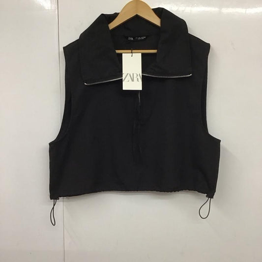 ザラ ZARA ベスト ベスト 8338 997 800 プルオーバー タグ付き L 無地 黒 / ブラック /  レディース USED 古着 中古 10131304