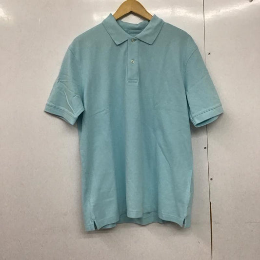 ランズエンド LANDS END ポロシャツ 半袖 半袖ポロシャツ カラーシャツ 半袖カットソー XL 無地 水色 / ライトブルー /  メンズ USED 古着 中古 10143489