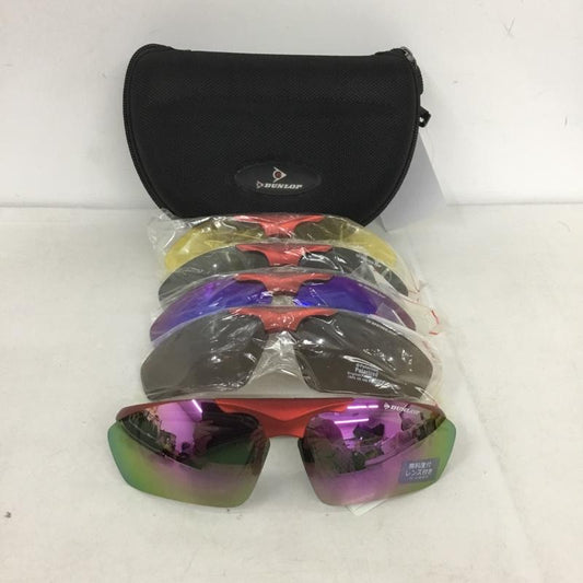 ダンロップ DUNLOP めがね・サングラス サングラス DU-010 スポーツサングラス ミラーレンズ ロゴ、文字 赤 / レッド /  メンズ USED 古着 中古 10140537