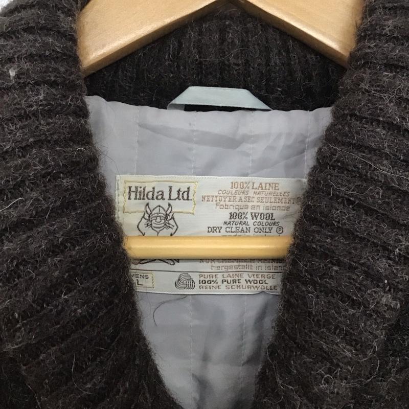 古着 USED カーディガン 長袖 長袖ニットカーディガン 前開ニット 古着 L プリント 茶 / ブラウン /  メンズ USED 古着 中古 10143421