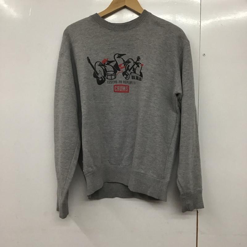 チャムス CHUMS トレーナー 長袖 長袖トレーナー スウェット クルーネック プルオーバー M ロゴ、文字 灰 / グレー /  メンズ USED 古着 中古 10142382