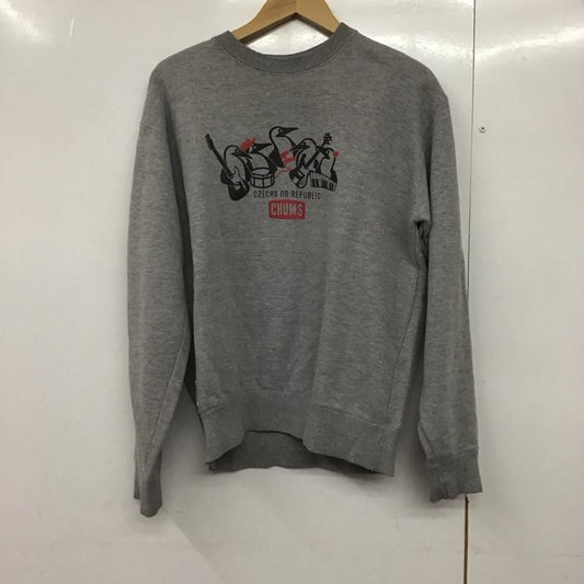 チャムス CHUMS トレーナー 長袖 長袖トレーナー スウェット クルーネック プルオーバー M ロゴ、文字 灰 / グレー /  メンズ USED 古着 中古 10142382