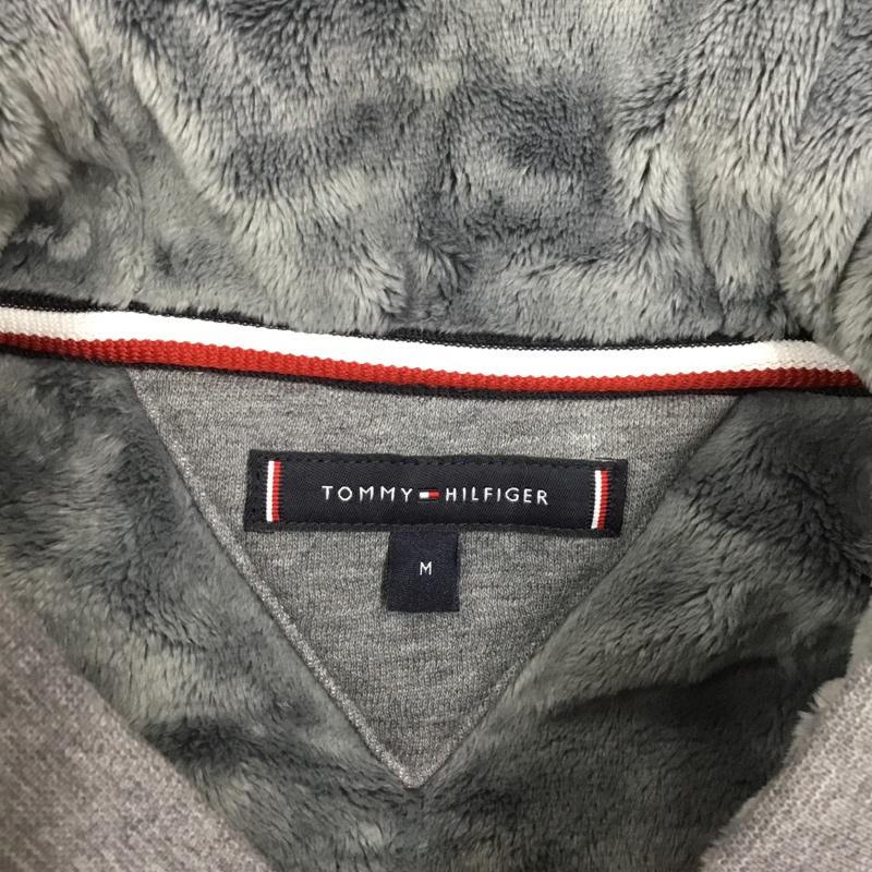トミーヒルフィガー TOMMY HILFIGER パーカー 長袖 ジップアップパーカー 長袖パーカー 裏地ボアパーカー M ロゴ、文字 灰 / グレー /  メンズ USED 古着 中古 10121686