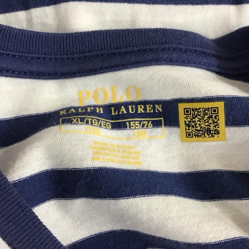 ポロラルフローレン POLO RALPH LAUREN Tシャツ 半袖 クルーネック ポロベア ボーダー XL プリント 白 / ホワイト / X 青 / ブルー /  レディース USED 古着 中古 10118829