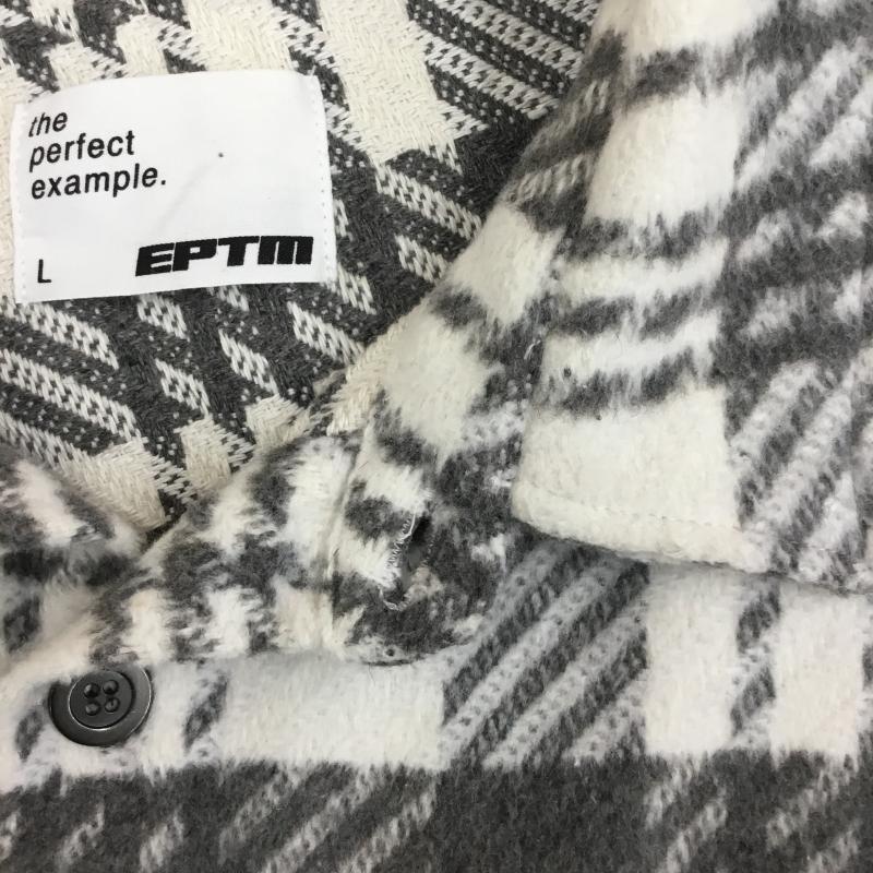 エピトミ EPTM. ジャケット、上着 ジャケット、ブレザー シャツジャケット L チェック 白 / ホワイト / X 黒 / ブラック /  メンズ USED 古着 中古 10140070
