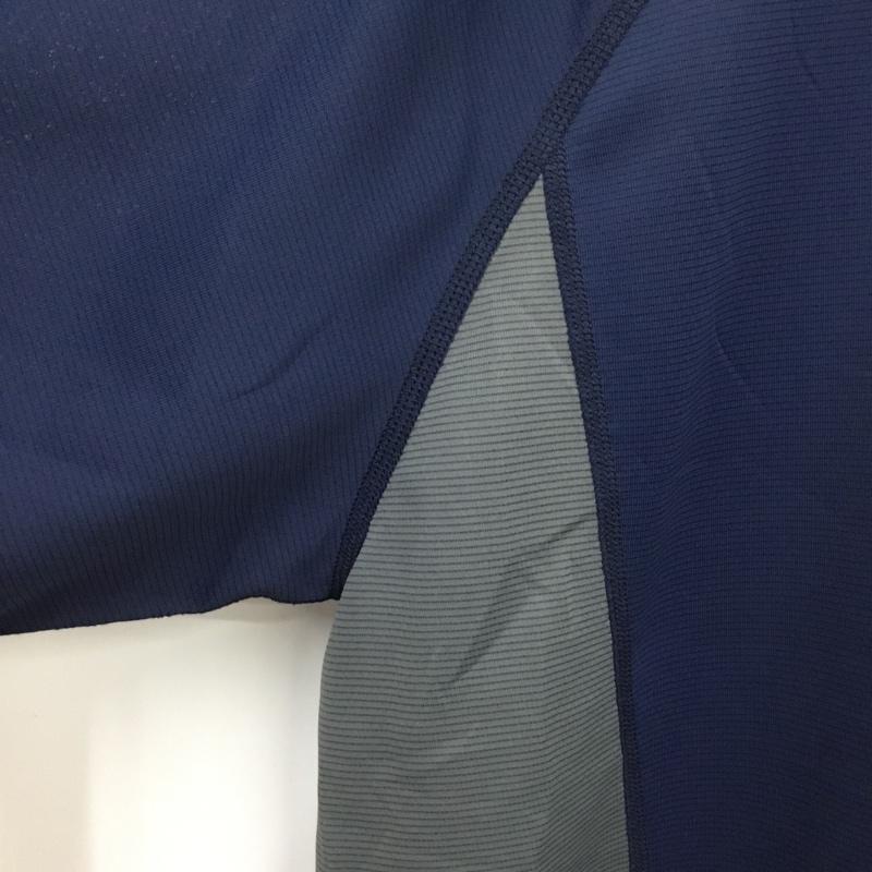 モンベル mont-bell シャツ、ブラウス 半袖 1104928 クール ハーフスリーブジップシャツ XL プリント 紺 / ネイビー /  メンズ USED 古着 中古 10135468
