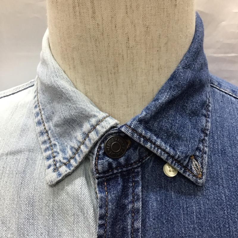古着 USED シャツ、ブラウス 長袖 長袖シャツ カラーシャツ ポケットシャツ 長袖カットソー デニムシャツ L 無地 インディゴ / インディゴ /  メンズ USED 古着 中古 10117455