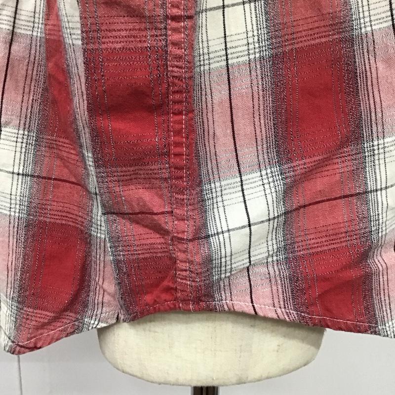 トミーヒルフィガー TOMMY HILFIGER シャツ、ブラウス 半袖 コットン ボタンダウン チェック L ワンポイント 白 / ホワイト / X 赤 / レッド / X 黒 / ブラック /  メンズ USED 古着 中古 10119637