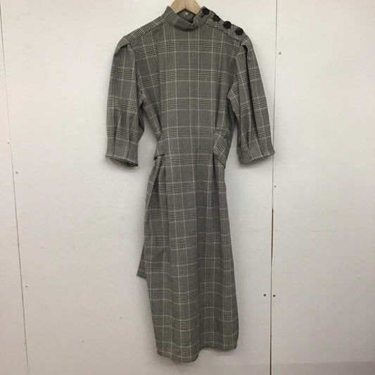 ザラウーマン ZARA WOMAN ワンピース ロングスカート 長袖ロングワンピース タイトワンピース カジュアルワンピース S チェック 白 / ホワイト / X 黒 / ブラック /  レディース USED 古着 中古 10147095