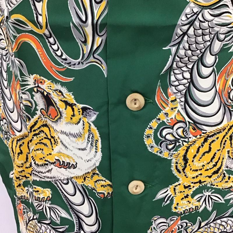 ウエアハウス WAREHOUSE シャツ、ブラウス 半袖 半袖シャツ アロハシャツ カジュアルシャツ カラーシャツ プリント 緑 / グリーン /  メンズ USED 古着 中古 10106770