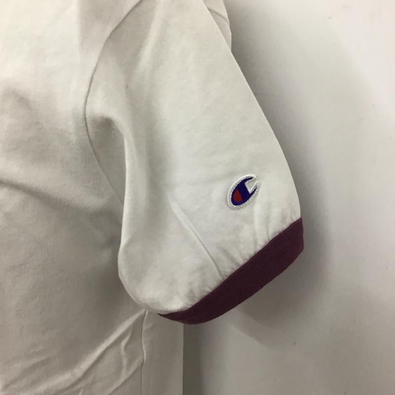 チャンピオン Champion Tシャツ 半袖 C3-V314 MONTANA S ロゴ、文字 白 / ホワイト / X 紫 / パープル /  メンズ USED 古着 中古 10111562