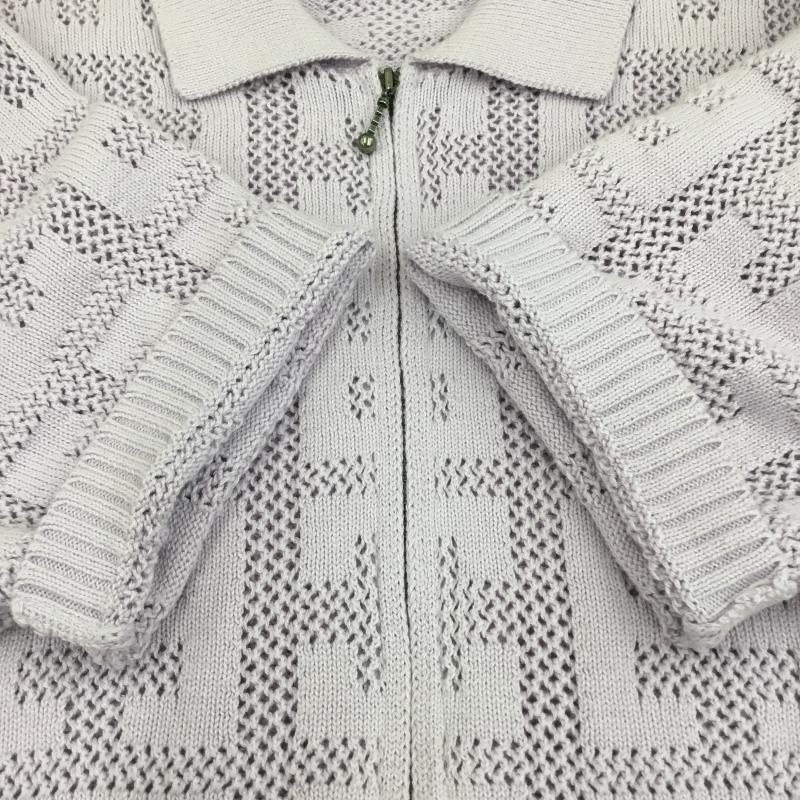ハフ HUF ニット、セーター 半袖 MONOGRAM JACQUARD ZIP SWEATER L  紫 / パープル /  メンズ USED 古着 中古 10130857