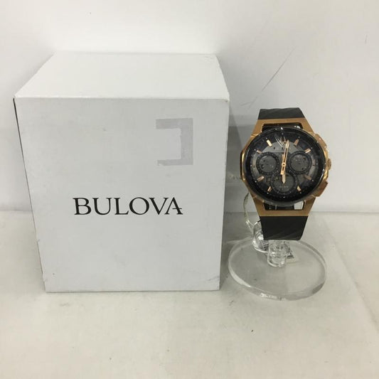 ブローバ BULOVA 腕時計 アナログ（クォーツ式） 98A185 CURV カーブ 箱有 ロゴ、文字 黒 / ブラック /  メンズ USED 古着 中古 10133874