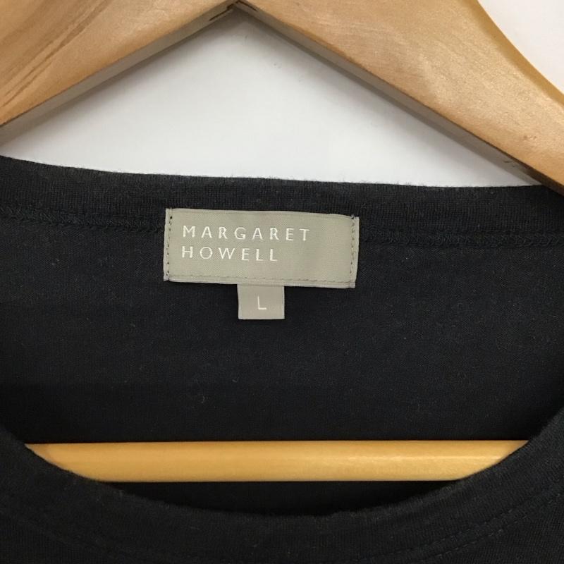 マーガレットハウエル MARGARET HOWELL Tシャツ 半袖 半袖カットソー プリントTシャツ クルーネックカットソー L 無地 黒 / ブラック /  メンズ USED 古着 中古 10128648
