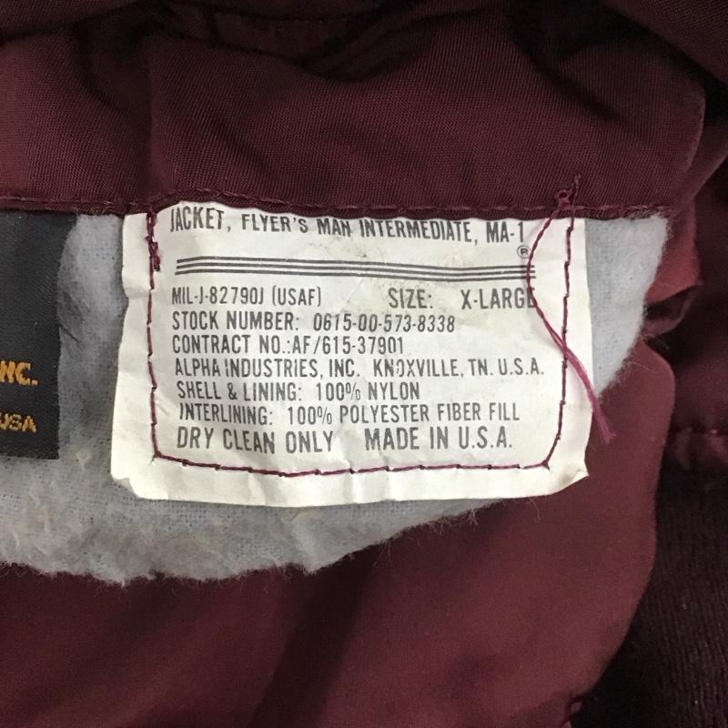 アルファインダストリー Alpha Industries ジャケット、上着 ジャケット、ブレザー ジップアップジャケット ジャンパー ジャケット 90s usa製 アウター XL 無地 えんじ / ワインレッド /  メンズ USED 古着 中古 10124669