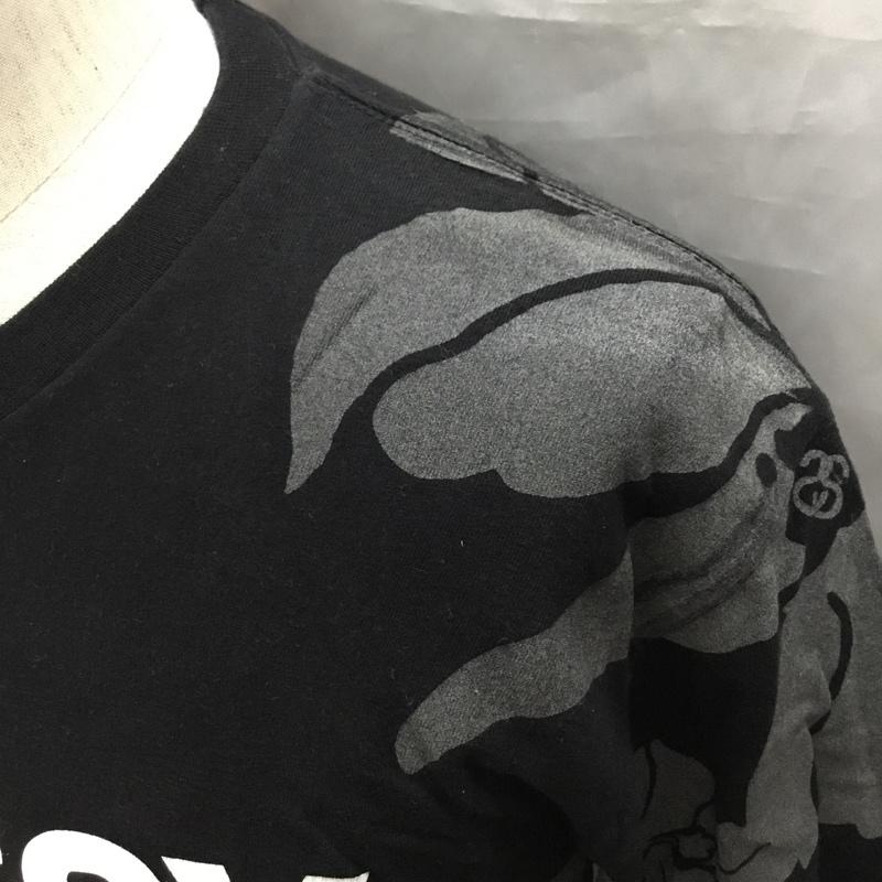 ステューシー STUSSY Tシャツ 半袖 半袖カットソー プリントTシャツ クルーネックカットソー M プリント 黒 / ブラック /  メンズ USED 古着 中古 10119722