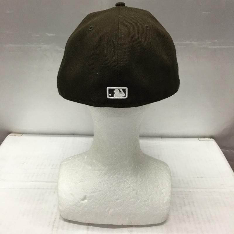 ニューエラ NEW ERA 帽子 キャップ NY ニューヨーク ヤンキース 59FIFTY 59.6cm ロゴ、文字 茶 / ブラウン /  メンズ USED 古着 中古 10107904