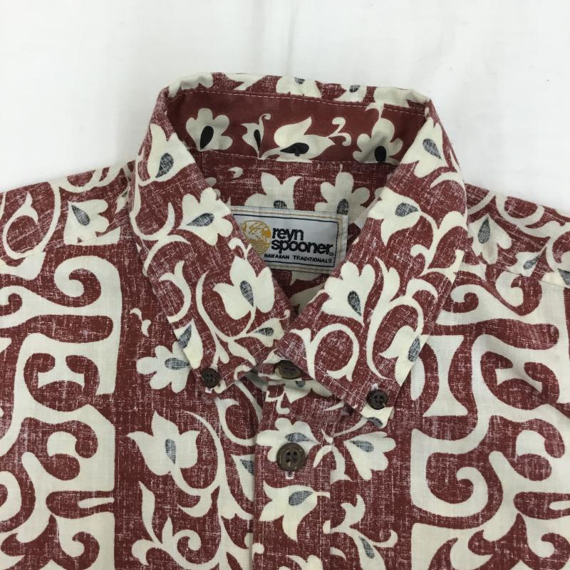 レインスプーナー reyn spooner シャツ、ブラウス 半袖 アロハシャツ　金タグ　ゴールドタグ XS 白 / ホワイト / X ボルドー / ボルドー / X 赤 / レッド /  メンズ USED 古着 中古 10130231