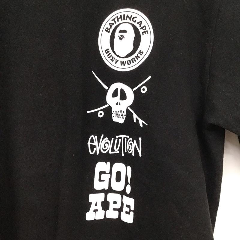 ステューシー STUSSY Tシャツ 半袖 半袖カットソー 無地Tシャツ クルーネックカットソー bathingape 2010年 S プリント 黒 / ブラック /  メンズ USED 古着 中古 10131529