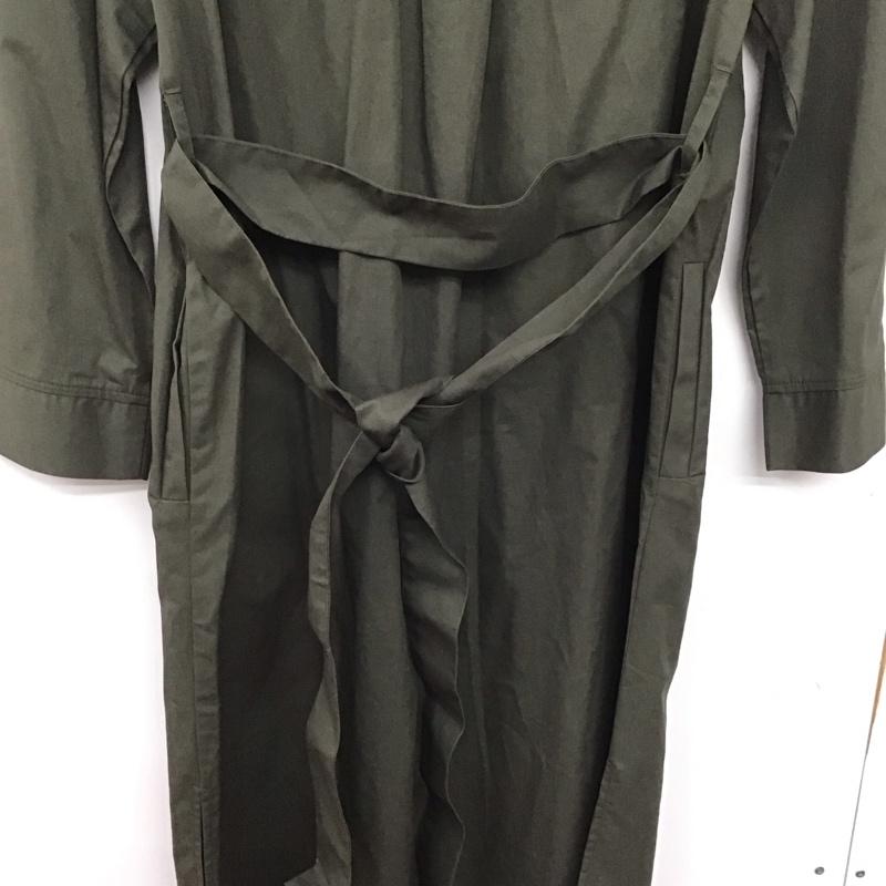 アルシーヴ archives ワンピース ロングスカート 長袖シャツワンピース 前空きロングワンピース M 無地 カーキ / カーキ /  レディース USED 古着 中古 10142051