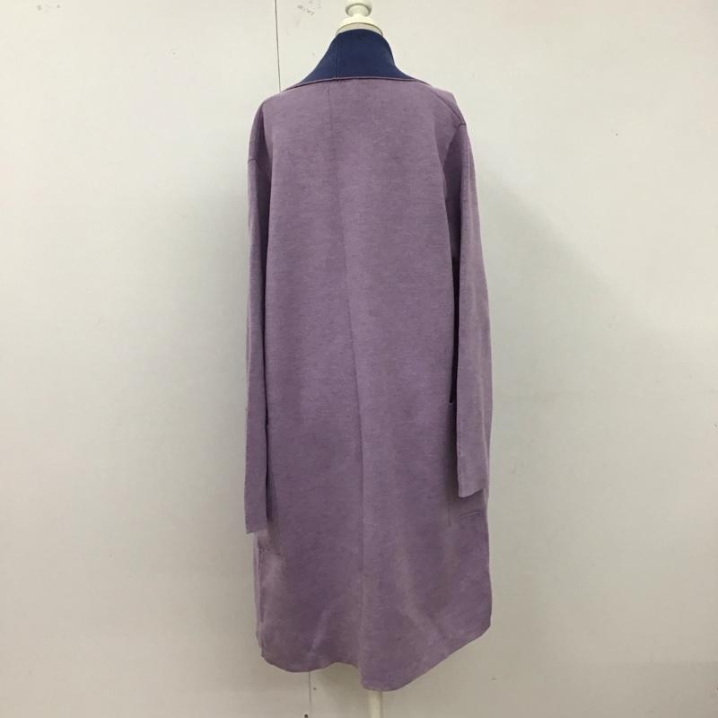 ニコアンド niko and... カーディガン 長袖 ロングニットカーディガン 長袖ニットカーディガン 前開き 3 無地 紫 / パープル /  レディース USED 古着 中古 10122437