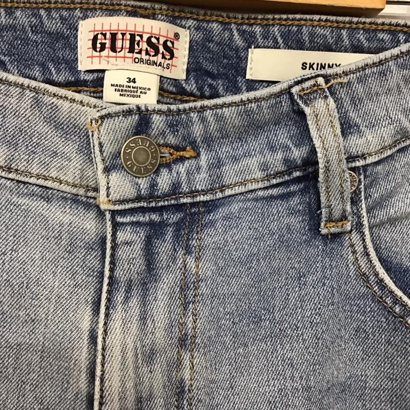 ゲス Guess パンツ デニム、ジーンズ デニムパンツ スリムパンツ ストレッチパンツ ジーンズ 34 ロゴ、文字 インディゴ / インディゴ /  メンズ USED 古着 中古 10119453