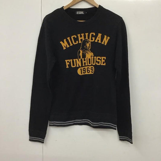 ヒステリックグラマー HYSTERIC GLAMOUR トレーナー 長袖 長袖トレーナー スウェット クルーネック プルオーバー S プリント 黒 / ブラック /  メンズ USED 古着 中古 10130594