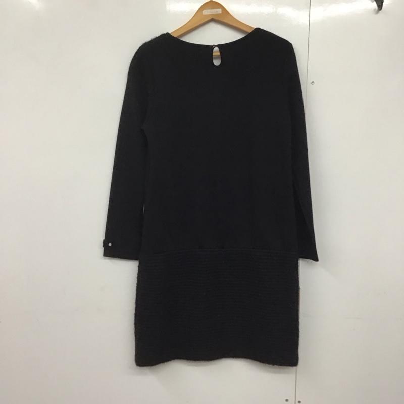 インゲボルグ INGEBORG ワンピース ロングスカート 長袖ロングワンピース フレアスカート 3 無地 黒 / ブラック /  レディース USED 古着 中古 10142655