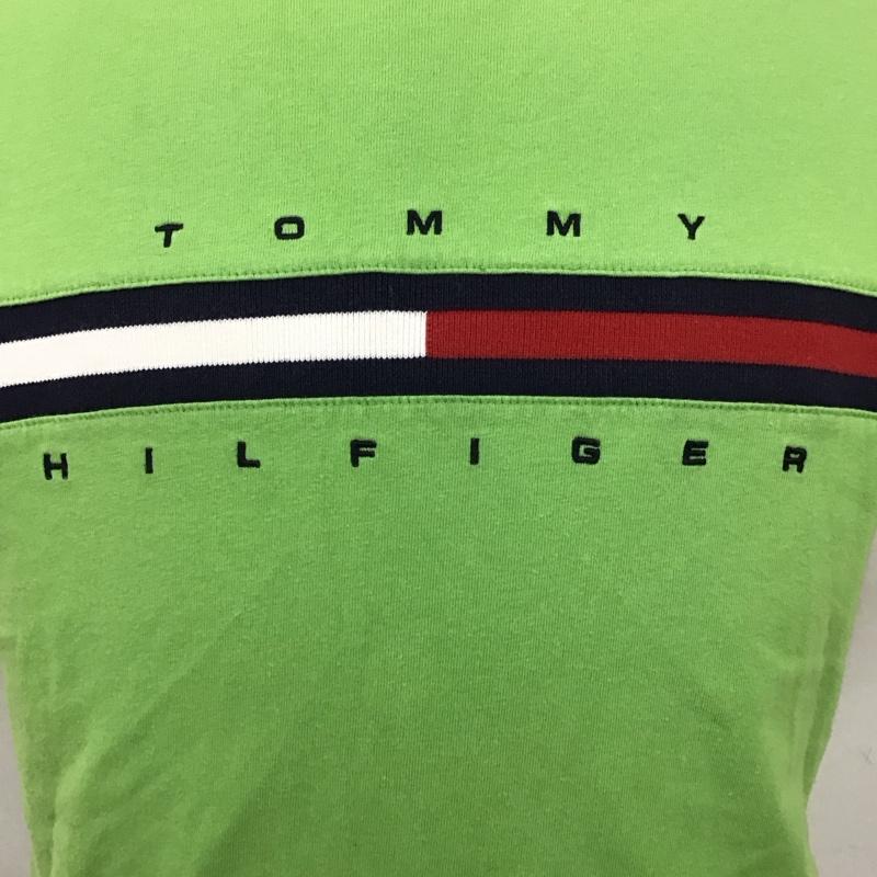 トミーヒルフィガー TOMMY HILFIGER Tシャツ 半袖 クルーネック XS ロゴ、文字 緑 / グリーン /  メンズ USED 古着 中古 10116809