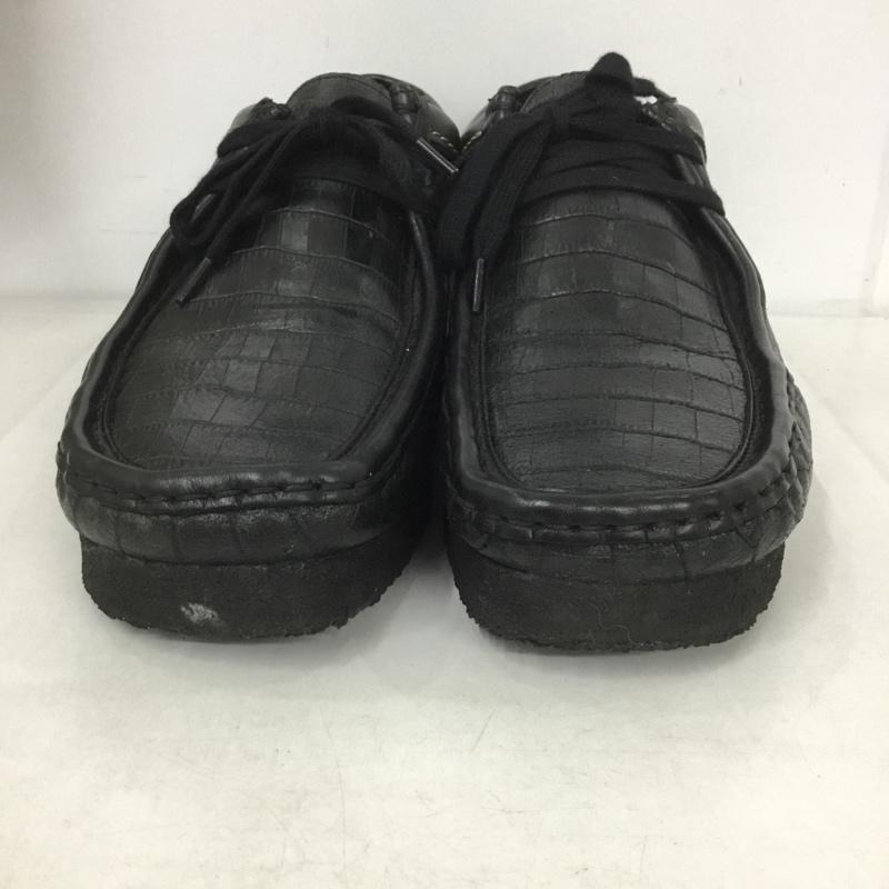 クラークス Clarks カジュアルシューズ カジュアルシューズ WACKO MARIA CROCODILE EMBOSSED LEATHER WALLABEE UK9.5 箱有 US：10.5  黒 / ブラック /  メンズ USED 古着 中古 10139933