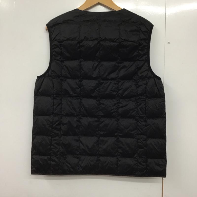 タイオン TAION ベスト ベスト ダウンベスト ノースリーブ 前ボタン L 無地 黒 / ブラック /  メンズ USED 古着 中古 10142943