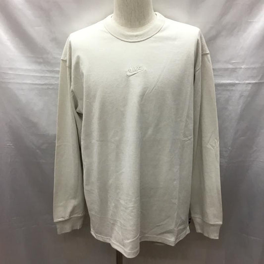 ナイキ NIKE カットソー 長袖 do7391-104 PREMEssentialSUSTL/STee 長袖カットソー プリントTシャツ M ロゴ、文字 ベージュ / ベージュ /  メンズ USED 古着 中古 10116593