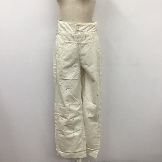 マウジー MOUSSY ボトムス ボトムス 010ESB11-0690 HW SPLASH MARINE WIDE PT ペイント ハイウエストワイドストレートパンツ 2  アイボリー / アイボリー /  レディース USED 古着 中古 10113989