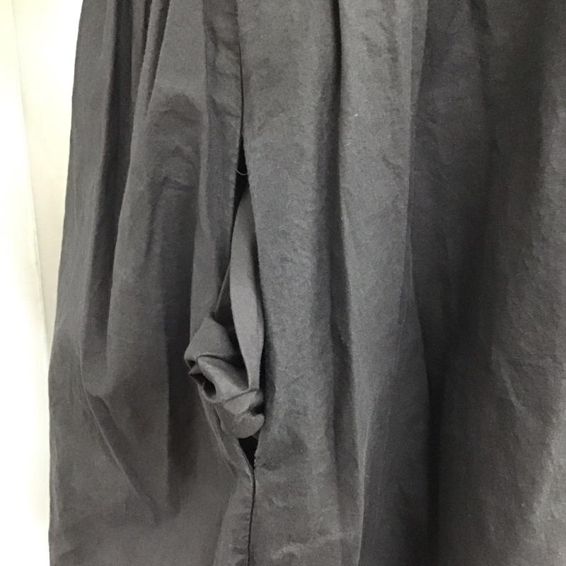 メルロー merlot ワンピース ロングスカート チャイナボタン 半袖 無地 黒 / ブラック /  レディース USED 古着 中古 10118357