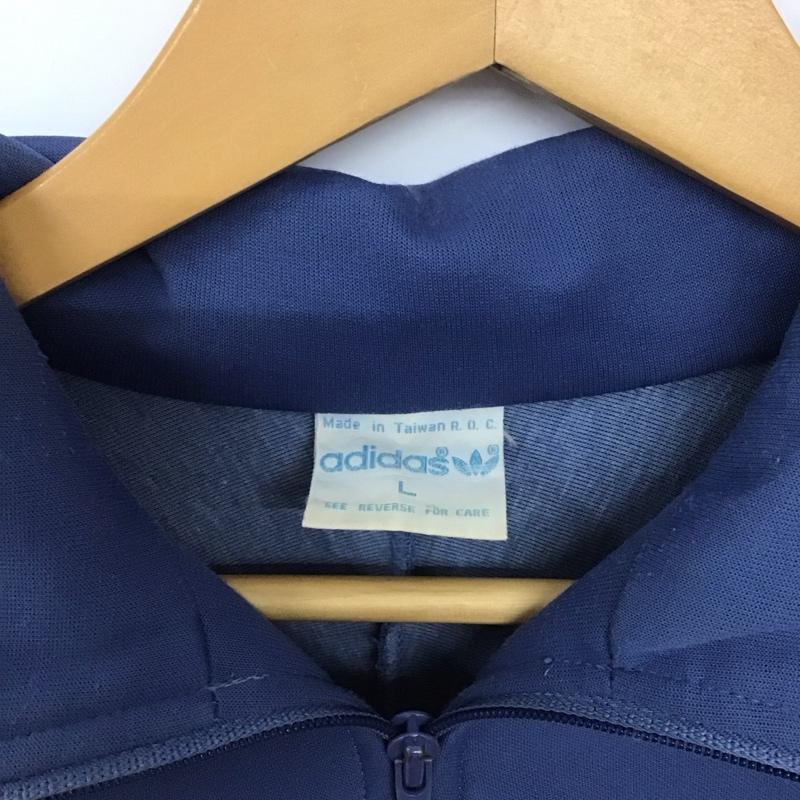 アディダス adidas ジャケット、上着 ジャケット、ブレザー ジップアップジャケット アウター 古着 ジャージ 70s L ロゴ、文字 水色 / ライトブルー /  メンズ USED 古着 中古 10129308